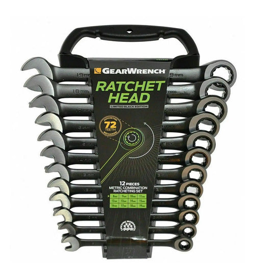 Gearwrench 9412BE 8-19mm black edition 12-piece metric combi ratchet wrench set