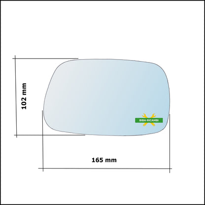 Aspherical Rearview Mirror Glass Right Passenger Side For Lexus IS I (E1) from 1999-2005