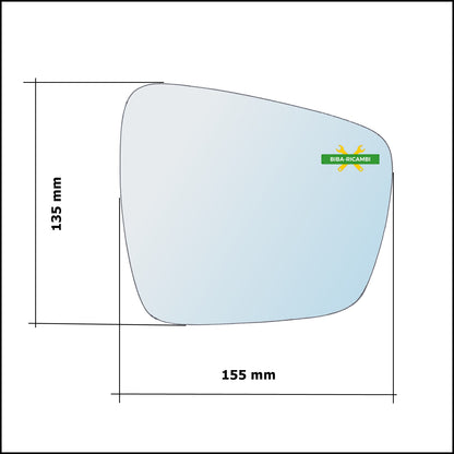 Aspherical Rearview Mirror Glass Left Driver Side For Renault Espace V (JR) from 2015&gt;