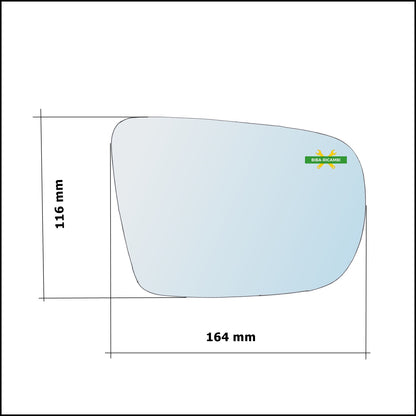 Vetro Specchio Retrovisore Asferico Lato Sx-Guidatore Per Subaru Legacy IV (BL,BP) dal 2003-2009