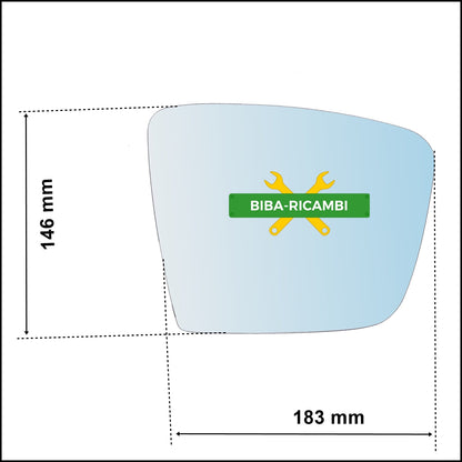 Vetro Specchio Asferico Lato DX Compatibile Per Maserati Levante 2016-2022 BIBA-RICAMBI