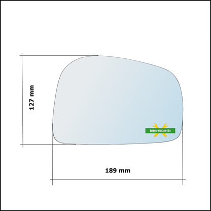 Vetro Specchio Retrovisore Asferico Lato Sx-Guidatore Per Ssangyong Musso (FJ) dal 1993-2005