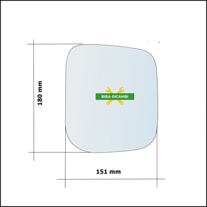 Vetro Specchio Retrovisore Lato Dx-Passeggero Per Mitsubishi Pajero Sport I (K7, K9) dal 1996&gt;