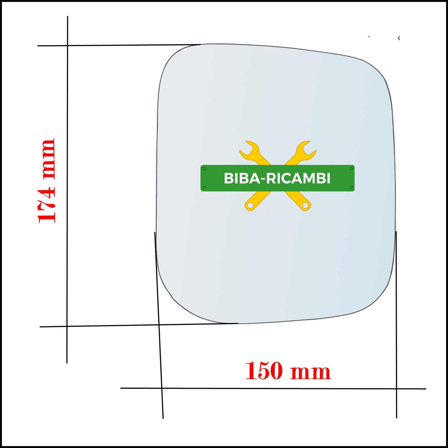 Vetro Specchio Retrovisore Asferico Lato Dx-Passeggero Per Hyundai Galloper I dal 1991-1998