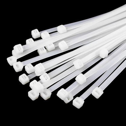 Professional Use Plastic Cable Ties 2.5 x 100 | White Color (25Pcs)