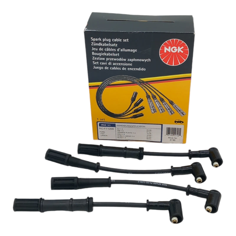 Kit 4 Cavi Candele NGK Compatibile Per Fiat Fiorino II 1.4 Benzina