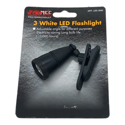 Mini torcia clip faretto a batteria faro LED orientabile pesca emergenza lettura