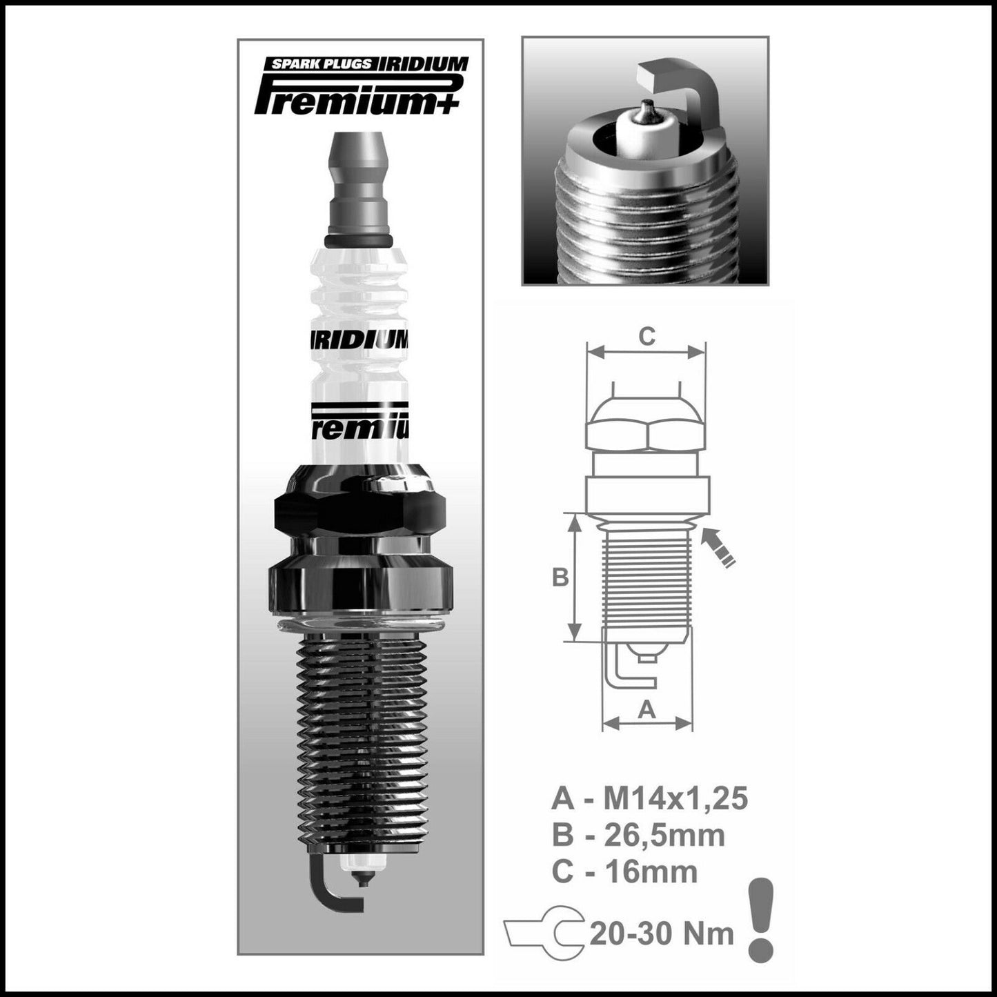 Kit of 4 Brisk Iridium Premium P3 Spark Plugs Adaptable to Citroen Aircross from 2011&gt;