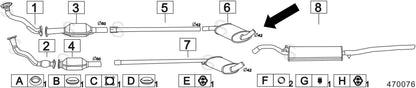 Marmitta Centrale Compatibile Per Seat Toledo I (1L2) dal 1991> BIBA-RICAMBI