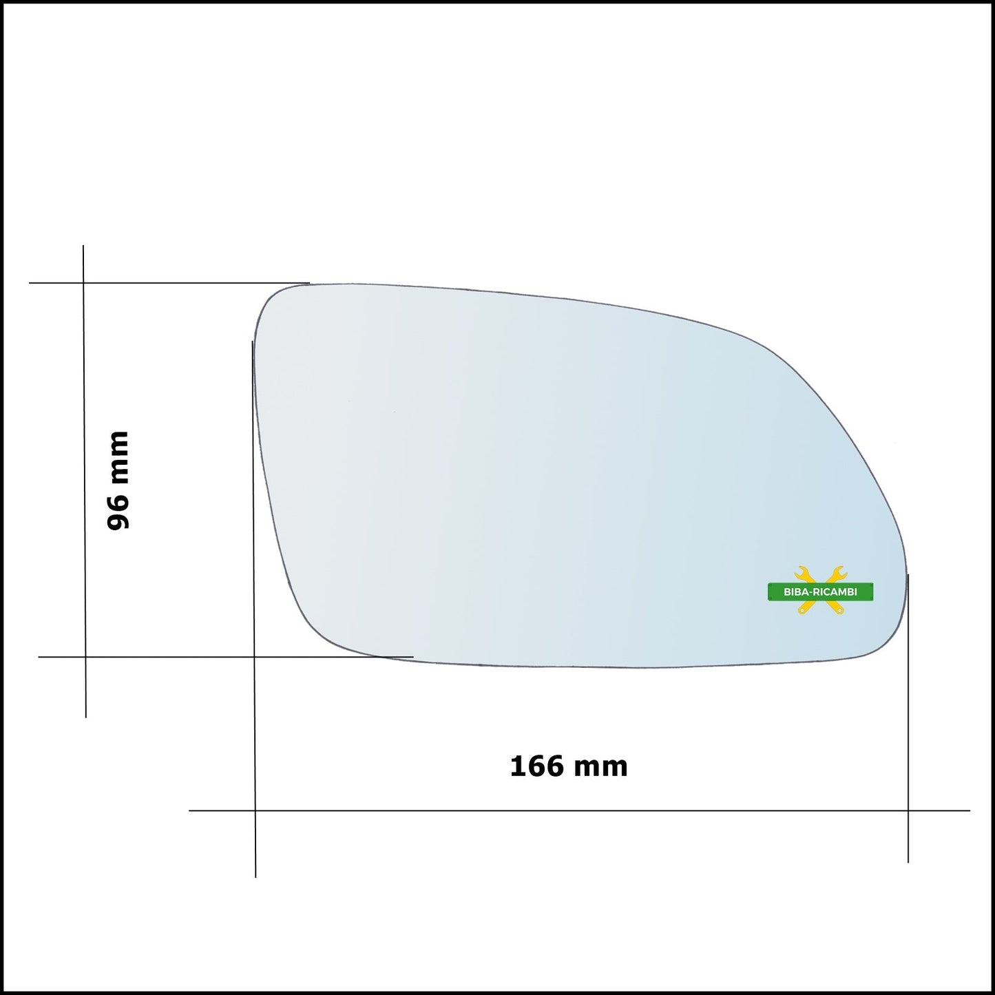 V. Piastra Specchio Retrovisore Termica Lato Dx-Passeggero Per Volkswagen Polo (9N) solo dal 2004-2009 BIBA-RICAMBI