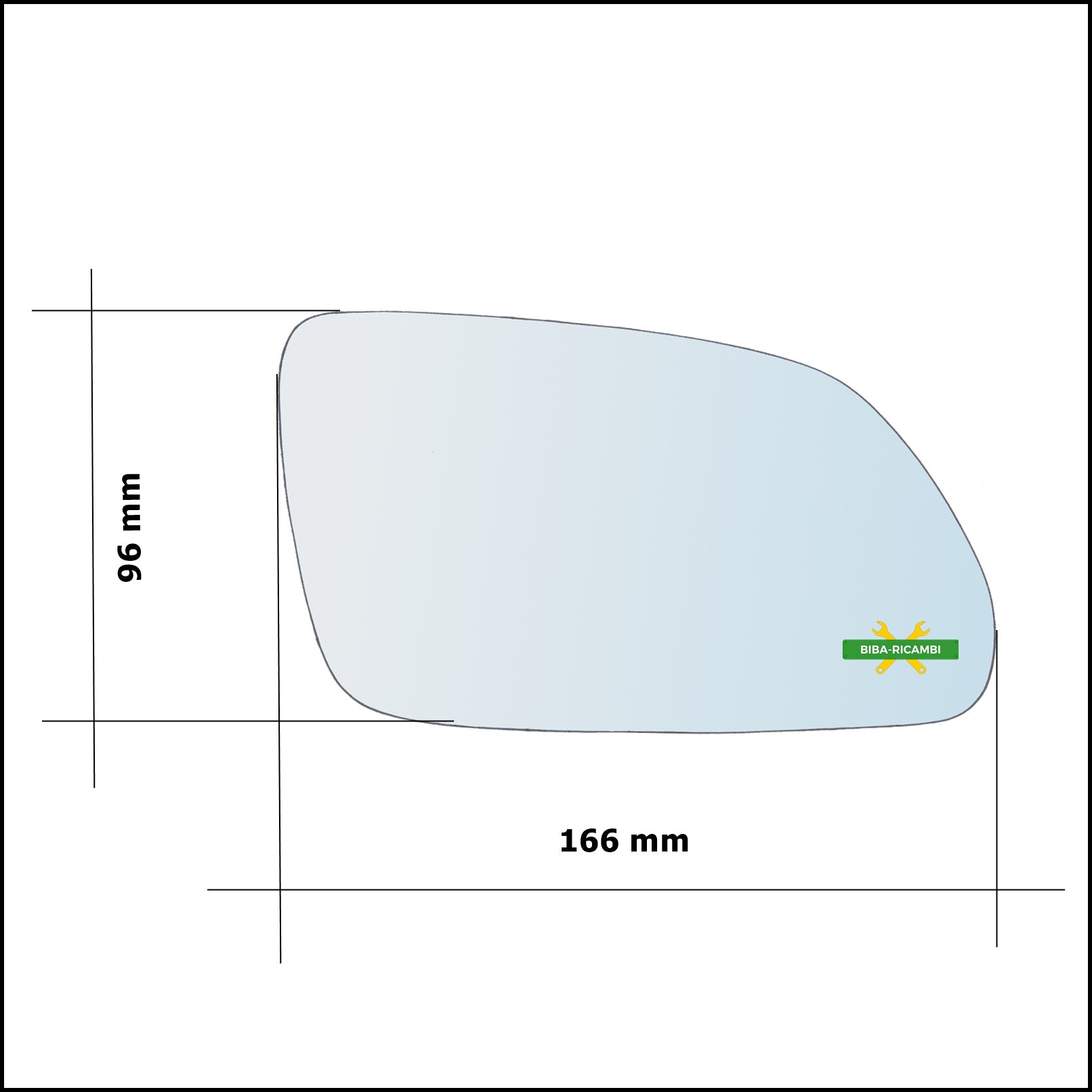 V. Piastra Specchio Retrovisore Termica Lato Dx-Passeggero Per Volkswagen Polo (9N) solo dal 2004-2009 BIBA-RICAMBI