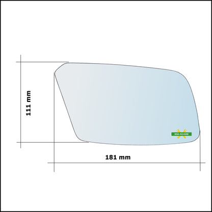 Vetro Specchio Retrovisore Cromato Asferico Lato Dx-Passeggero Per Volvo 440 (445) solo dal 1994-1997