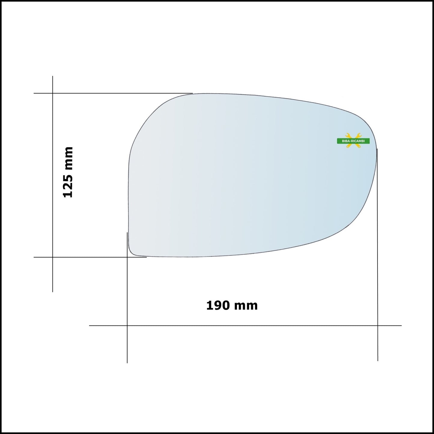 Vetro Specchio Retrovisore Cromato Asferico Lato Sx-Guidatore Per DR 2 dal 2010-2014&gt;