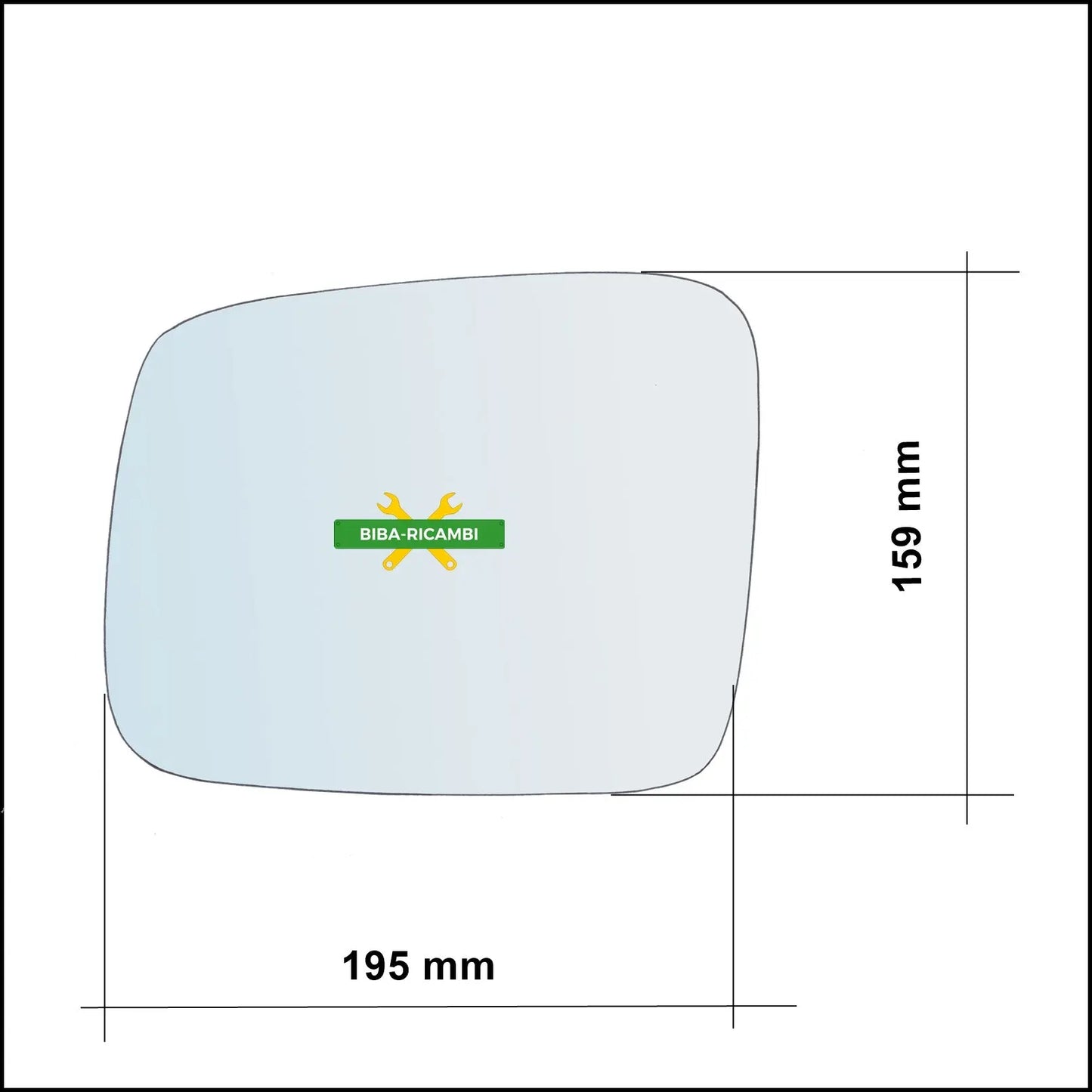 Vetro Specchio Retrovisore Lato Sx-Guidatore Per Volkswagen Transporter T4 dal 1990-2003 BIBA-RICAMBI