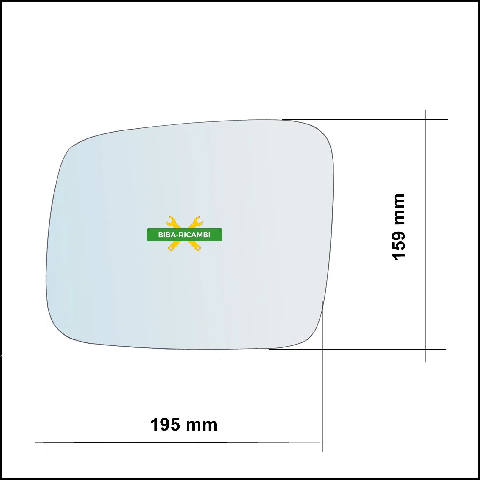 Piastra Specchio Retrovisore Asferica Lato Sx-Guidatore Per Vw Transporter T4 dal 1990-2003 (specchio manuale) BIBA-RICAMBI