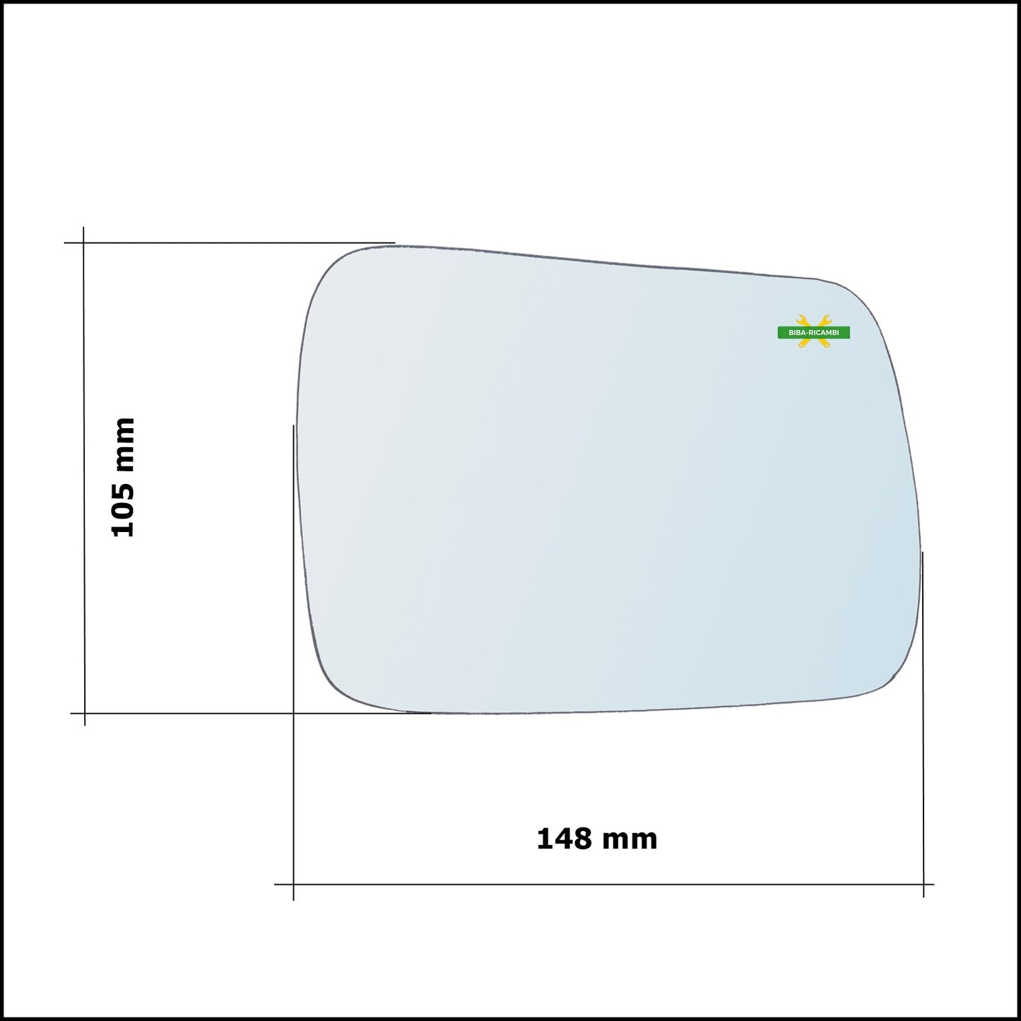 Vetro Specchio Retrovisore Asferico Lato Dx-Passeggero Per Jeep Cherokee II (XJ) dal 1994-1998