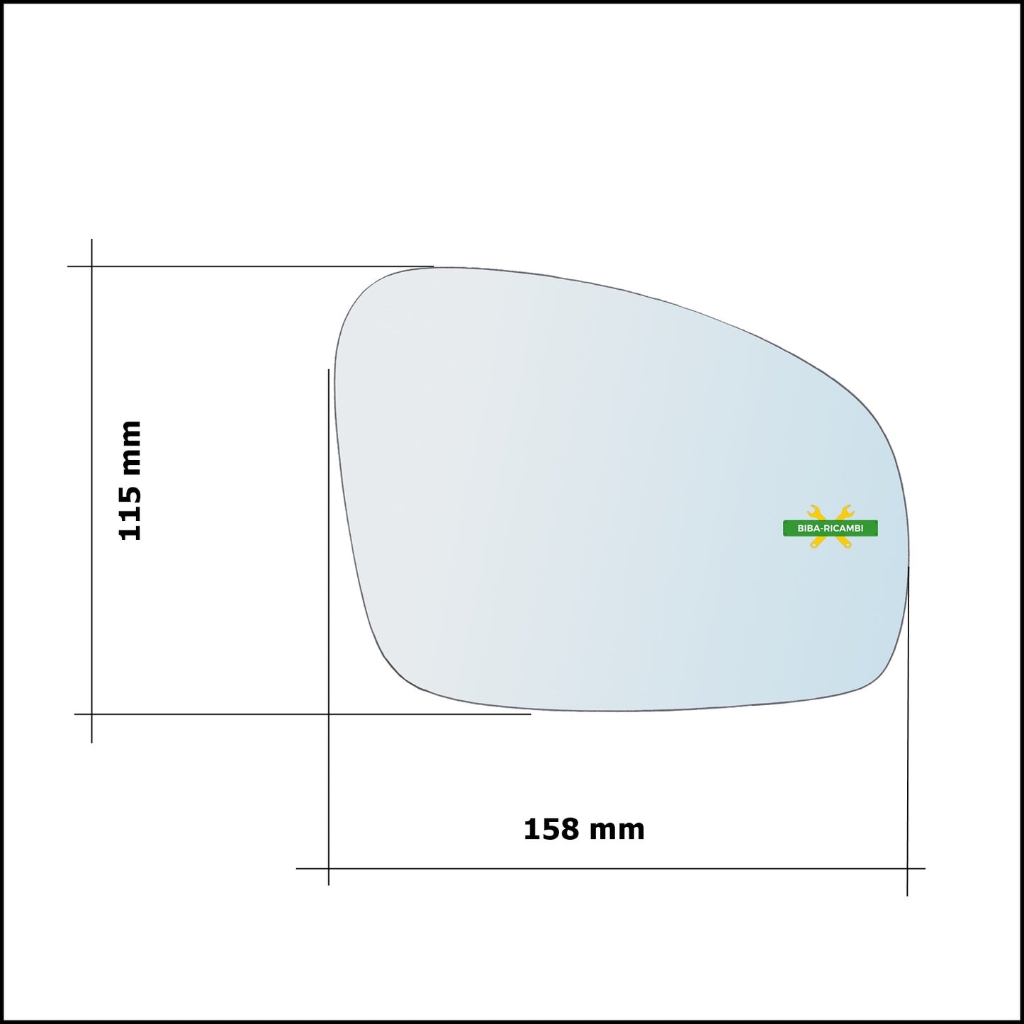 Vetro Specchio Retrovisore Cromato Lato Sx-Guidatore Per Skoda Roomster (5J) dal 2006-2015