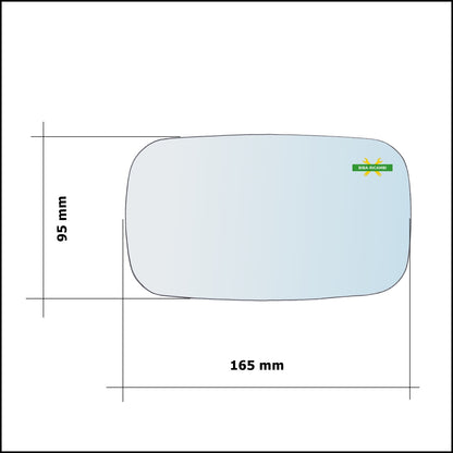 Vetro Specchio Retrovisore Cromato Lato Dx-Passeggero Per Fiat Palio (178) dal 1996&gt;