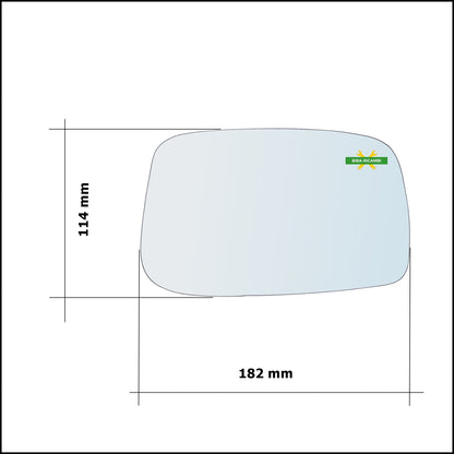 Vetro Specchio Retrovisore Cromato Lato Dx-Passeggero Per Citroen C8 (EA) dal 2002&gt;