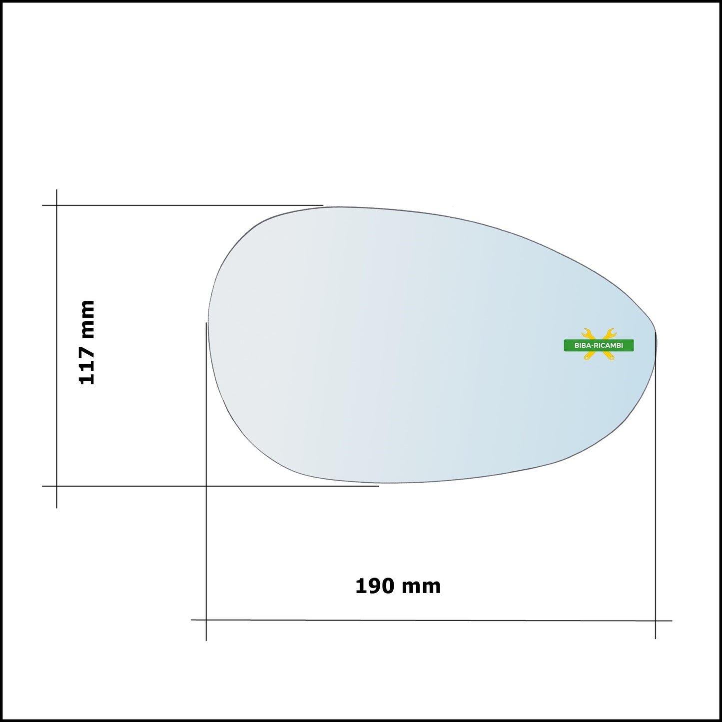 Vetro Specchio Retrovisore Cromato Asferico Lato Dx-Passeggero Per Alfa Romeo 4C dal 2013&gt;