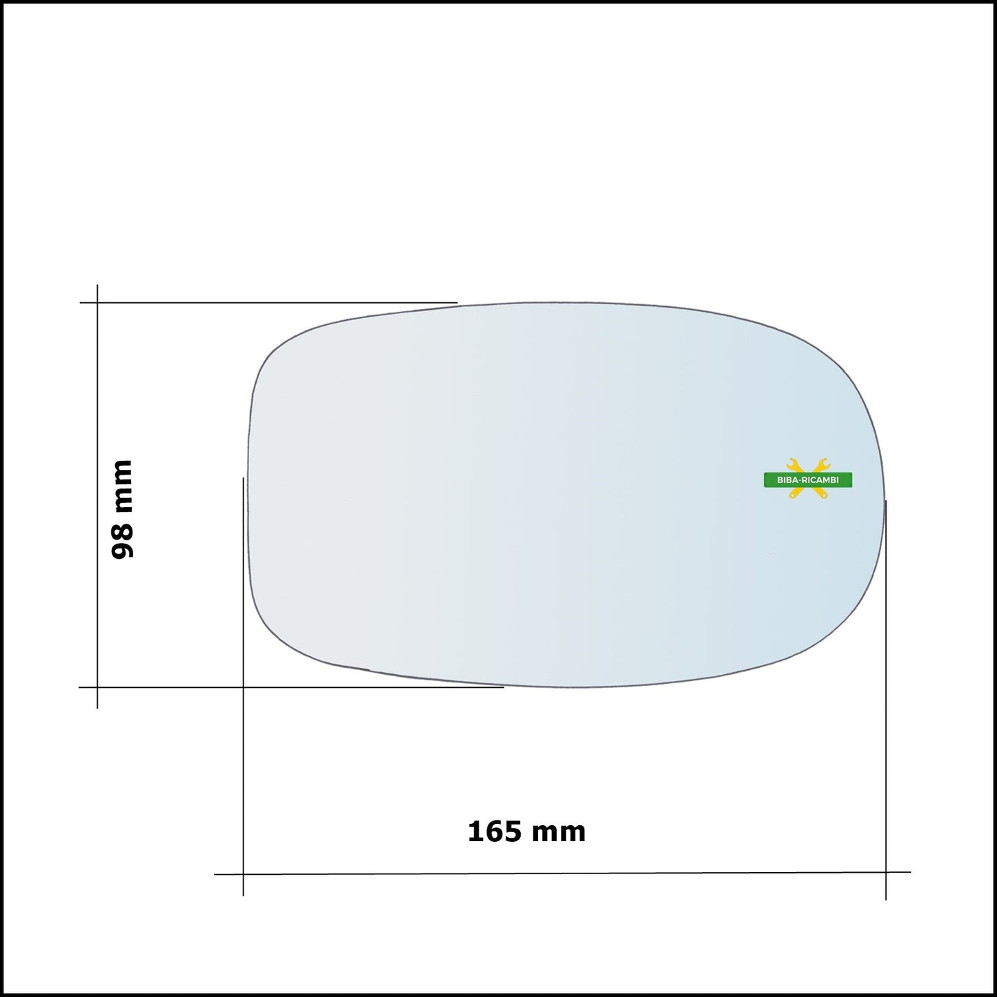 Vetro Specchio Retrovisore Cromato Asferico Lato Sx-Guidatore Per Alfa Romeo 166 (936) dal 1998-2007