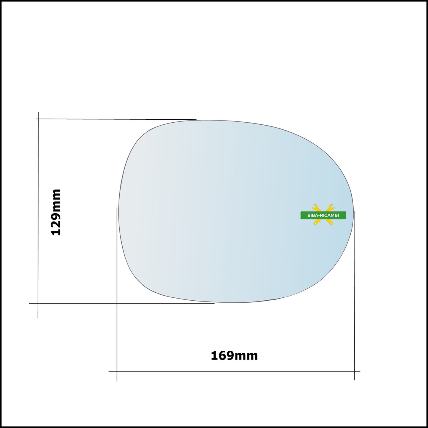 Aspherical Rearview Mirror Glass Left Driver Side For Honda Civic VIII (FN,FK) from 2005-2011