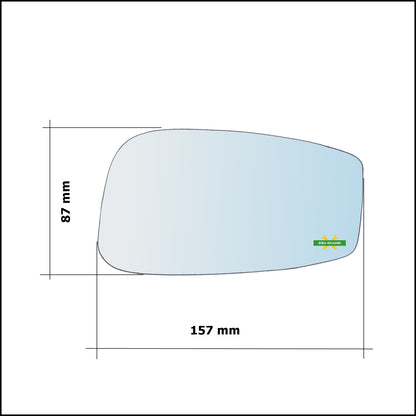 Vetro Specchio Retrovisore Cromato Lato Dx-Passeggero Per Fiat Idea (350) solo dal 2003-2008