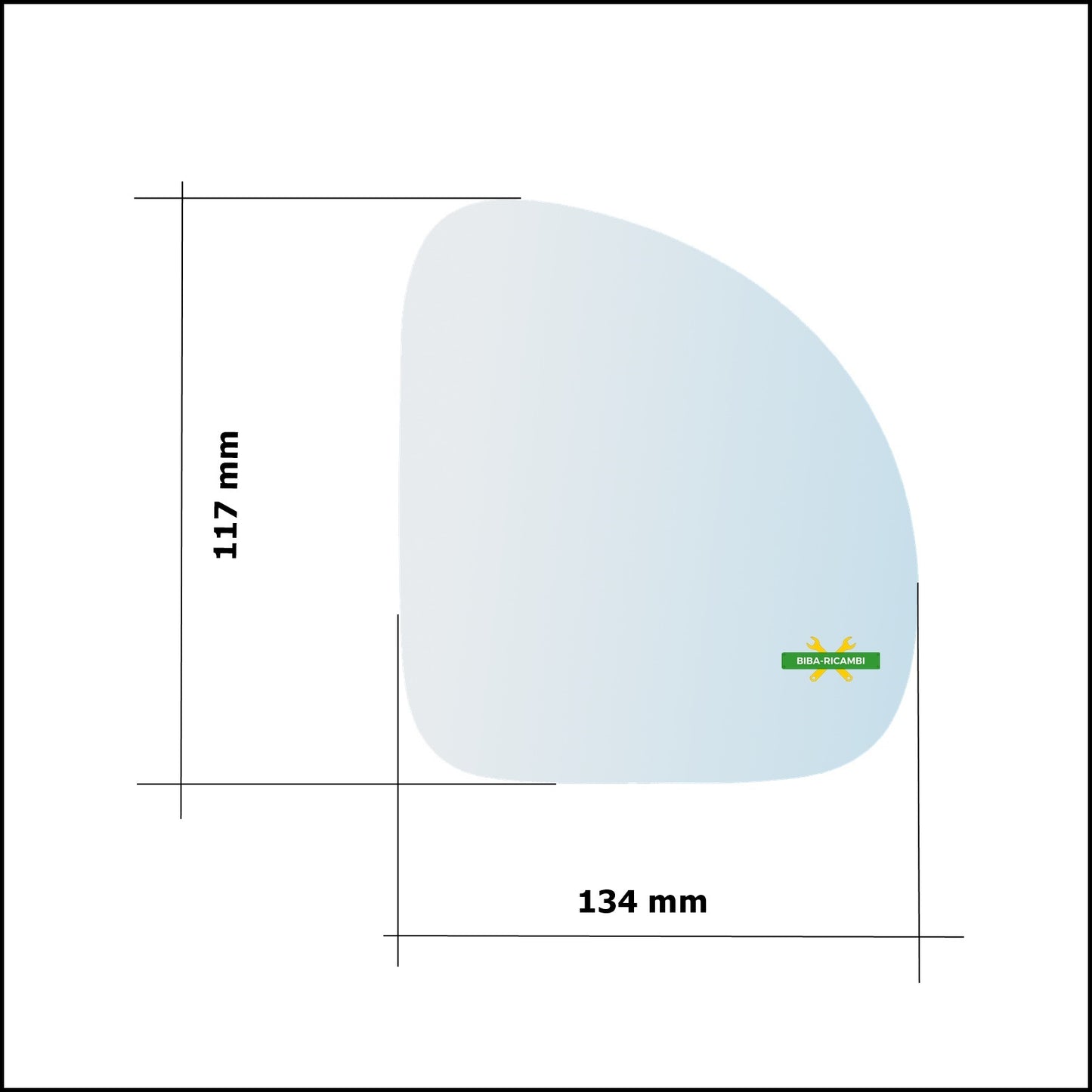 Vetro Specchio Retrovisore Cromato Lato Dx-Passeggero Per Fiat Multipla (186) dal 1999-2010