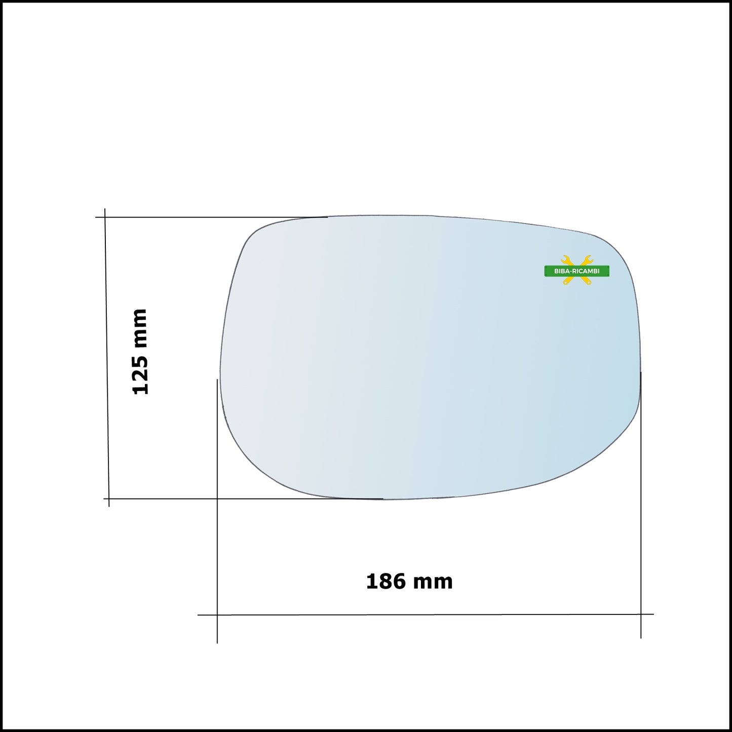 Vetro Specchio Retrovisore Asferico Lato Dx-Passeggero Per Honda Insight II (ZE) dal 2009&gt;