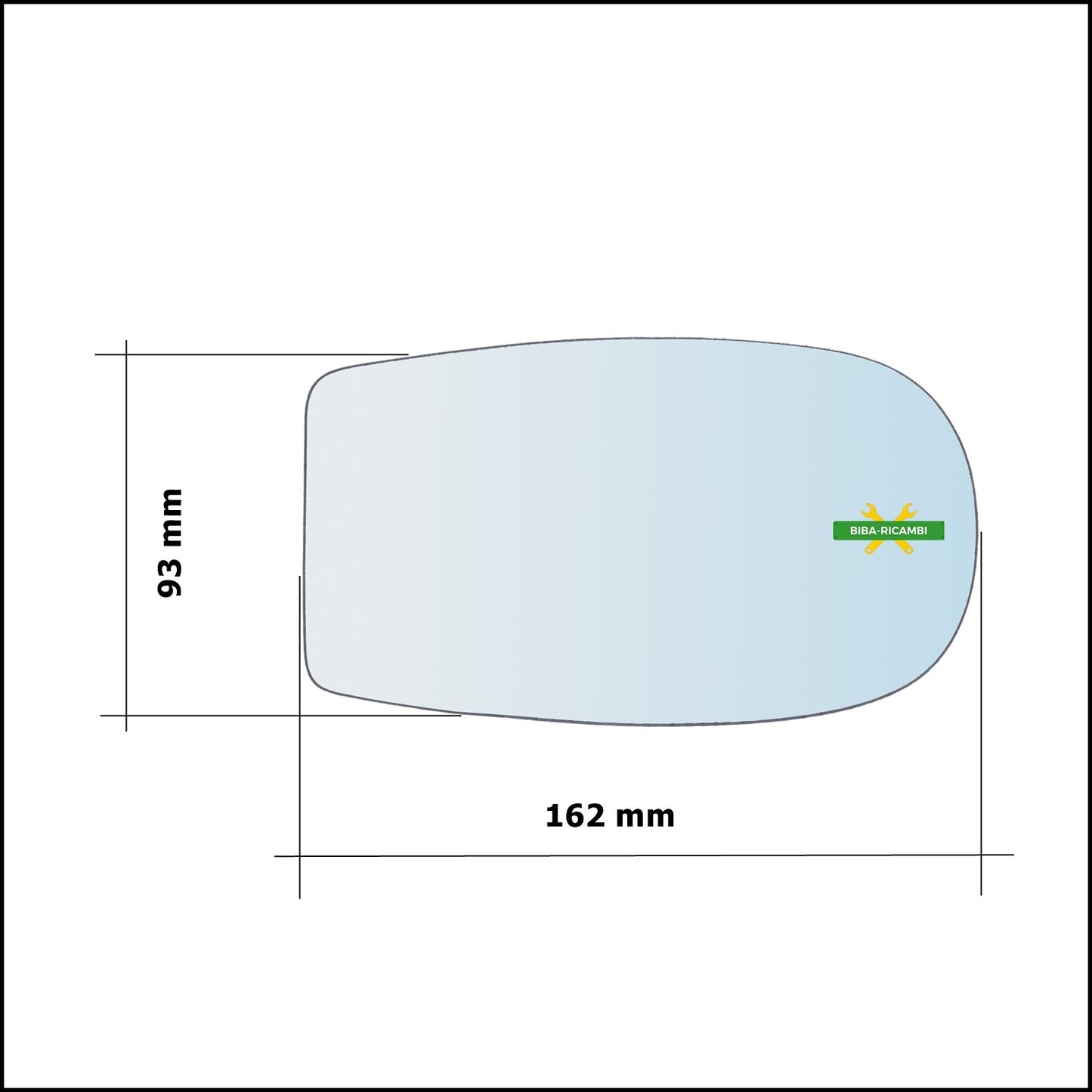 Vetro Specchio Retrovisore Cromato Lato Dx-Passeggero Per Fiat Punto II (188) solo dal 1999-2006