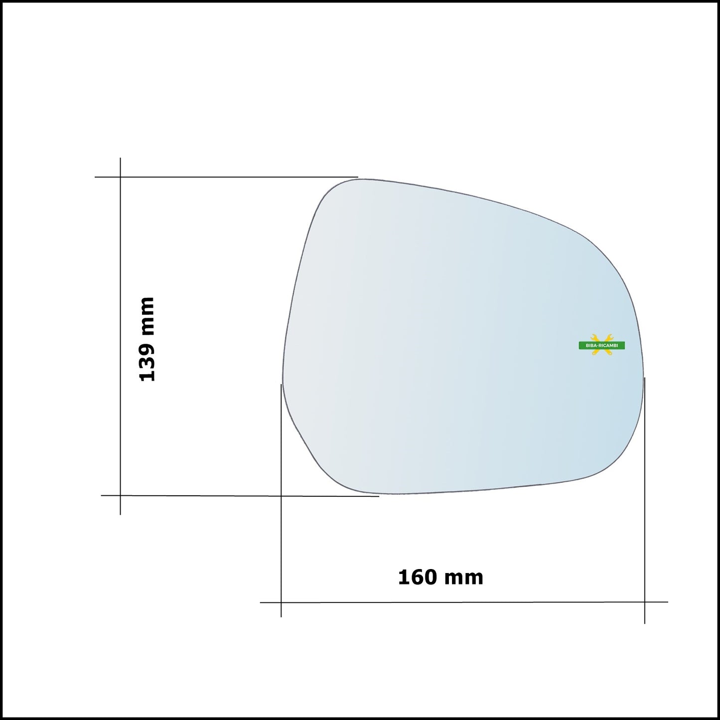 Vetro Specchio Retrovisore Cromato Asferico Lato Dx-Passeggero Per Suzuki Splash (EX) dal 2008&gt;