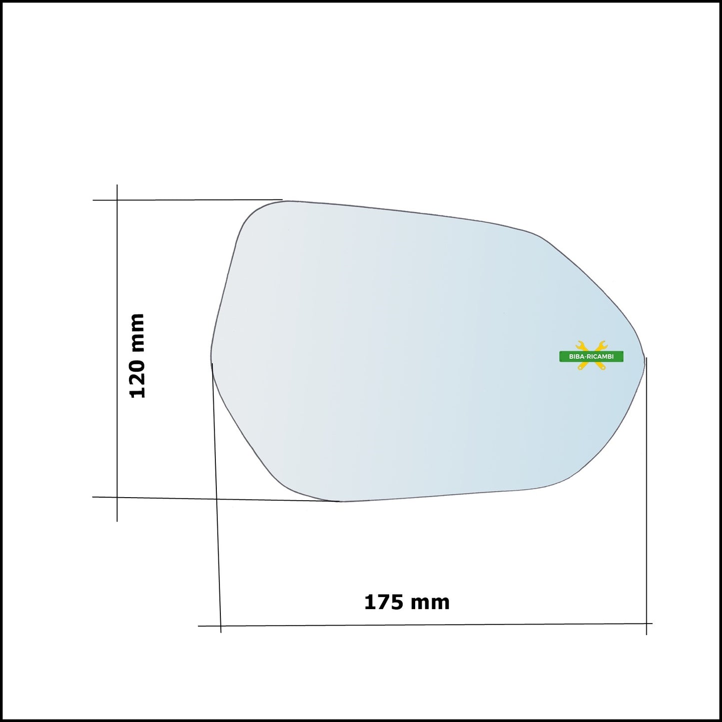 Vetro Specchio Retrovisore Cromato Asferico Lato Sx-Guidatore Per Yaris IV (P21) dal 2020&gt;