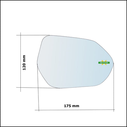 Vetro Specchio Retrovisore Lato SX-Guidatore Compatibile Per Mazda 2 IV (KB) dal 2022> BIBA-RICAMBI