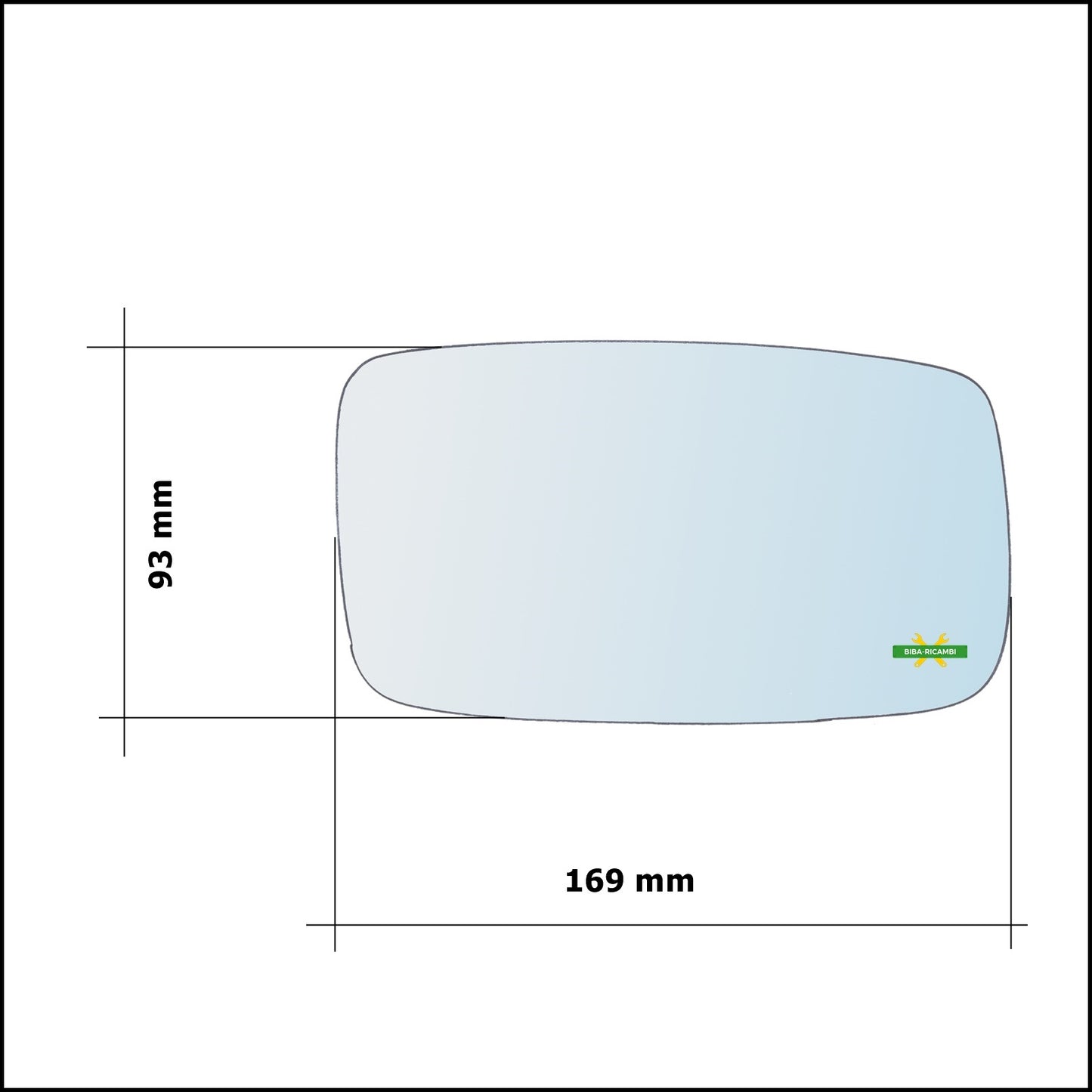 Vetro Specchio Retrovisore Cromato Asferico Lato Dx-Passeggero Per Volvo 760 dal 1983-1992