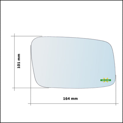 Vetro Specchio Retrovisore Cromato Asferico Lato Dx-Passeggero Per Volvo C70 I Cabrio (873) dal 1995-2005