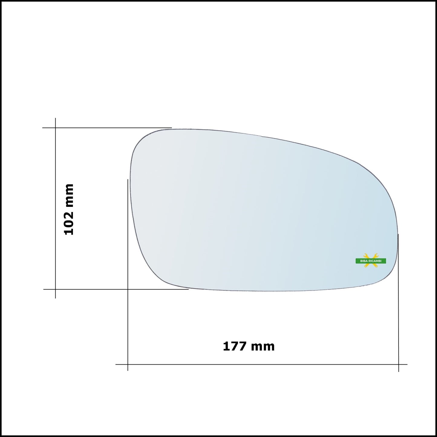 Vetro Specchio Retrovisore Cromato Asferico Lato Sx-Guidatore Per Volvo S80 I (184) dal 1998-2006