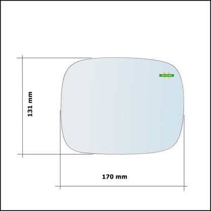 Vetro Specchio Retrovisore Cromato Asferico Lato Dx-Passeggero Per Volvo XC70 II (136) dal 2007&gt;