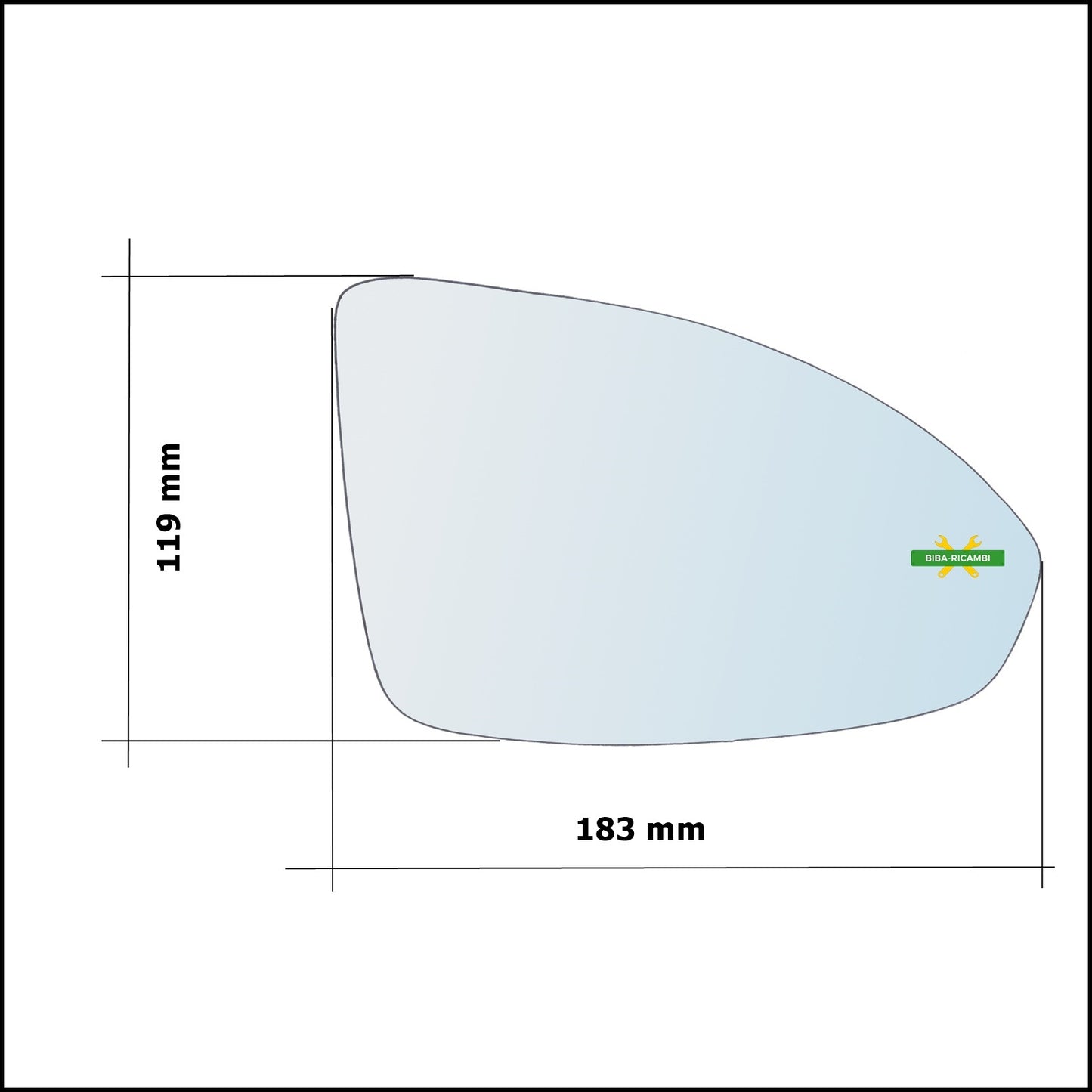 Vetro Specchio Retrovisore Cromato Asferico Lato Dx-Passeggero Per Chevrolet Cruze (J300) dal 2009&gt;