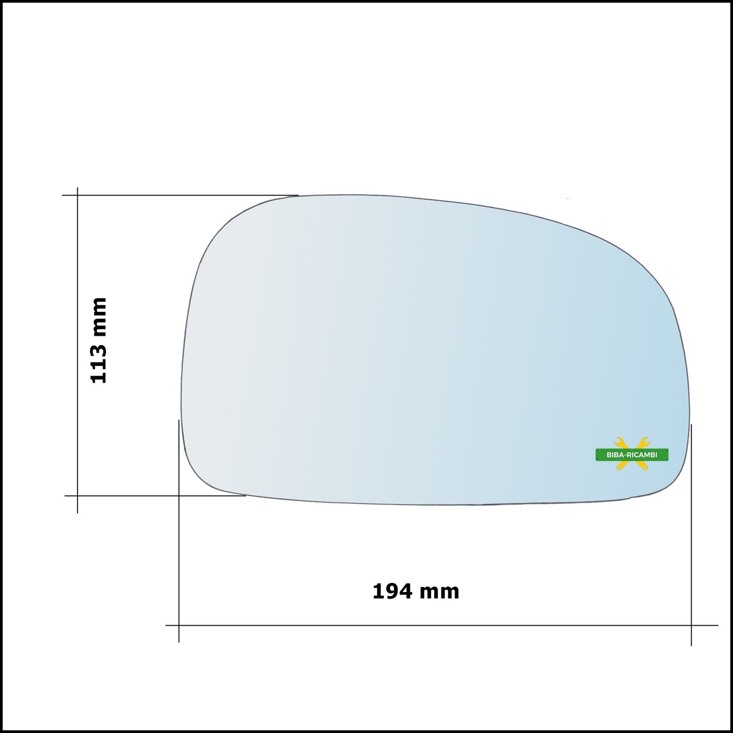 Vetro Specchio Retrovisore Cromato Asferico Lato Sx-Guidatore Per Hyundai Tucson I (JM) dal 2004&gt;