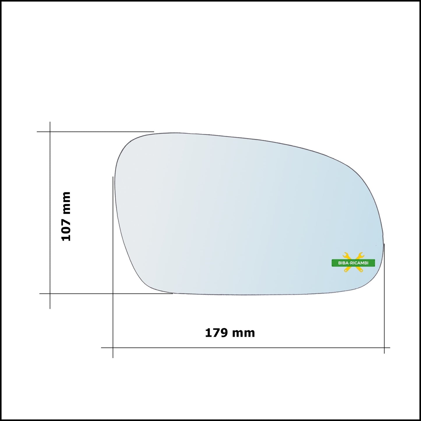 Vetro Specchio Retrovisore Cromato Asferico Lato Dx-Passeggero Per Volkswagen Fox I (5Z1) dal 2003-2010