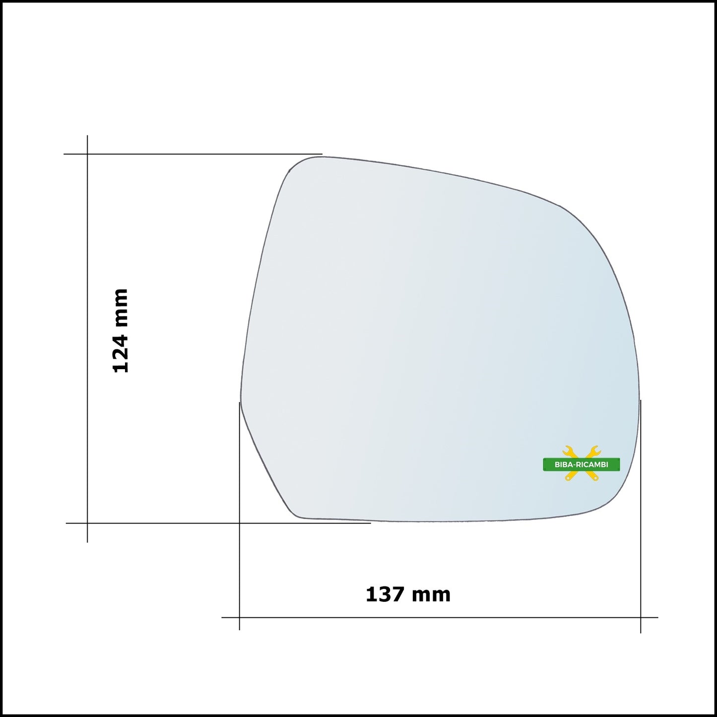 Vetro Specchio Retrovisore Cromato Asferico Lato Dx-Passeggero Per Nissan Leaf I (ZE0) dal 2010&gt;