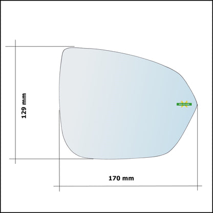 Vetro Specchio Retrovisore SX-Guidatore Compatibile Per Dacia Jogger dal 2022> BIBA-RICAMBI