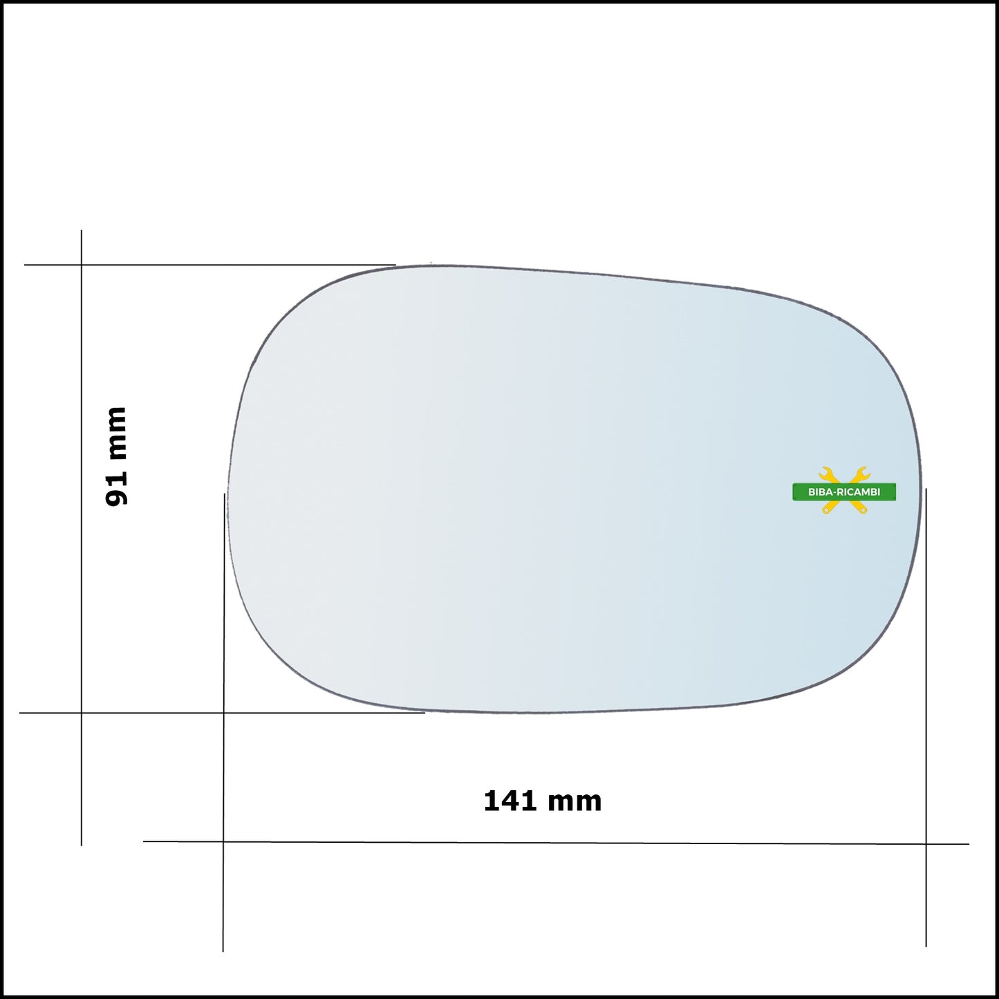 Vetro Specchio Retrovisore Cromato Lato Dx-Passeggero Per Ford Ka I (RB) dal 1996-2008