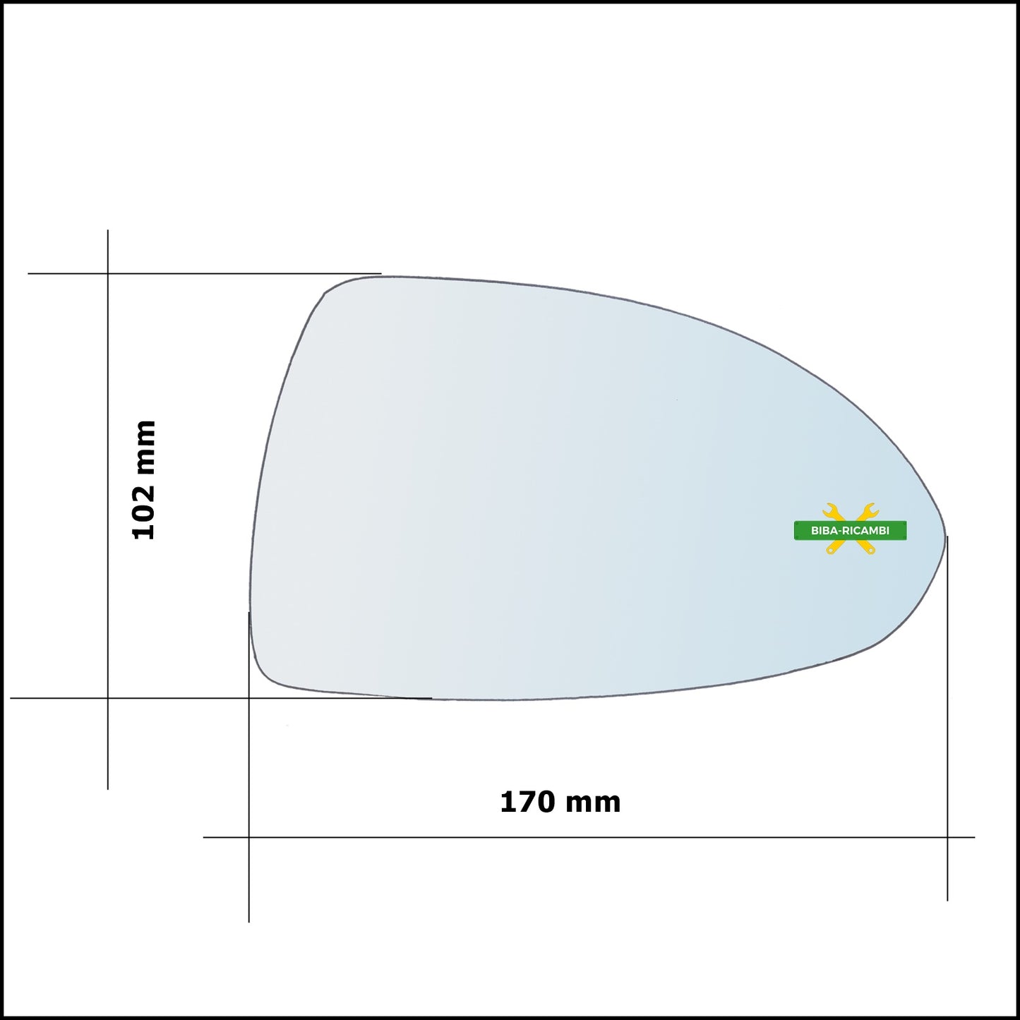 Vetro Specchio Retrovisore Cromato Asferico Lato Sx-Guidatore Per Opel Corsa D (S07) dal 2006-2014