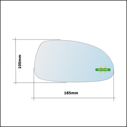 Vetro Specchio Retrovisore Asferico Lato Sx-Guidatore Per Chevrolet Nubira dal 2005-2009