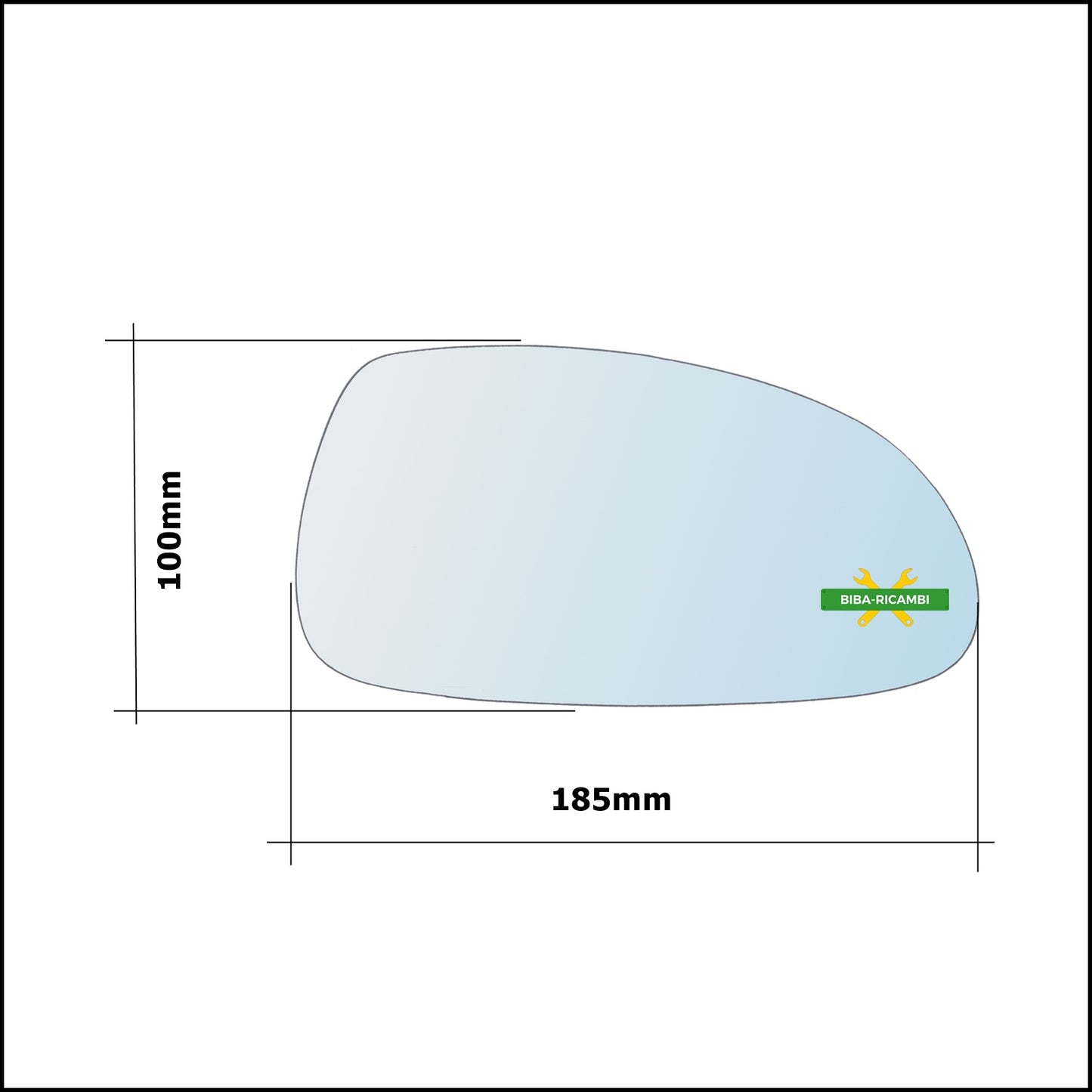 Vetro Specchio Retrovisore Asferico Lato Dx-Passeggero Per Chevrolet Nubira dal 2005-2009