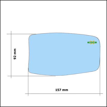 Vetro Specchio Retrovisore Azzuratto Asferico Lato Dx-Passeggero Per Alfa Romeo 33 (907A) dal 1990-1994