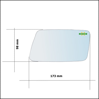 Vetro Specchio Retrovisore Cromato Asferico Lato Sx-Guidatore Per Renault 21 (B48) dal 1989-1994
