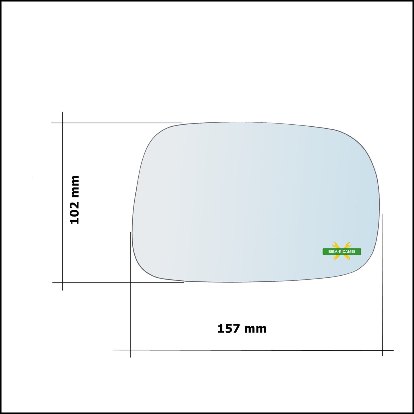 Vetro Specchio Retrovisore Cromato Asferico Lato Dx-Passeggero Per Suzuki Ignis II (MH) solo dal 2003-2008