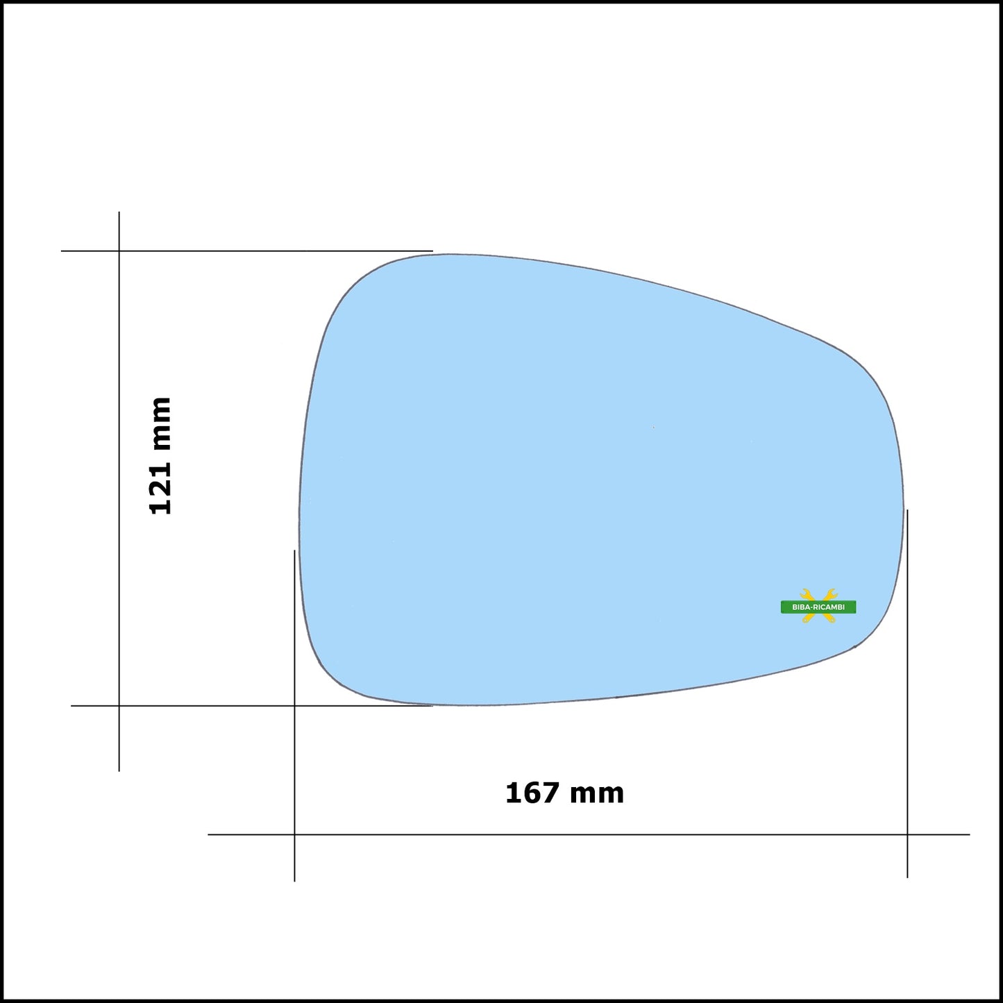 Vetro Specchio  Azzuratto Asferico Lato Dx-Passeggero Per Alfa Romeo Mito (955) dal 2008&gt;